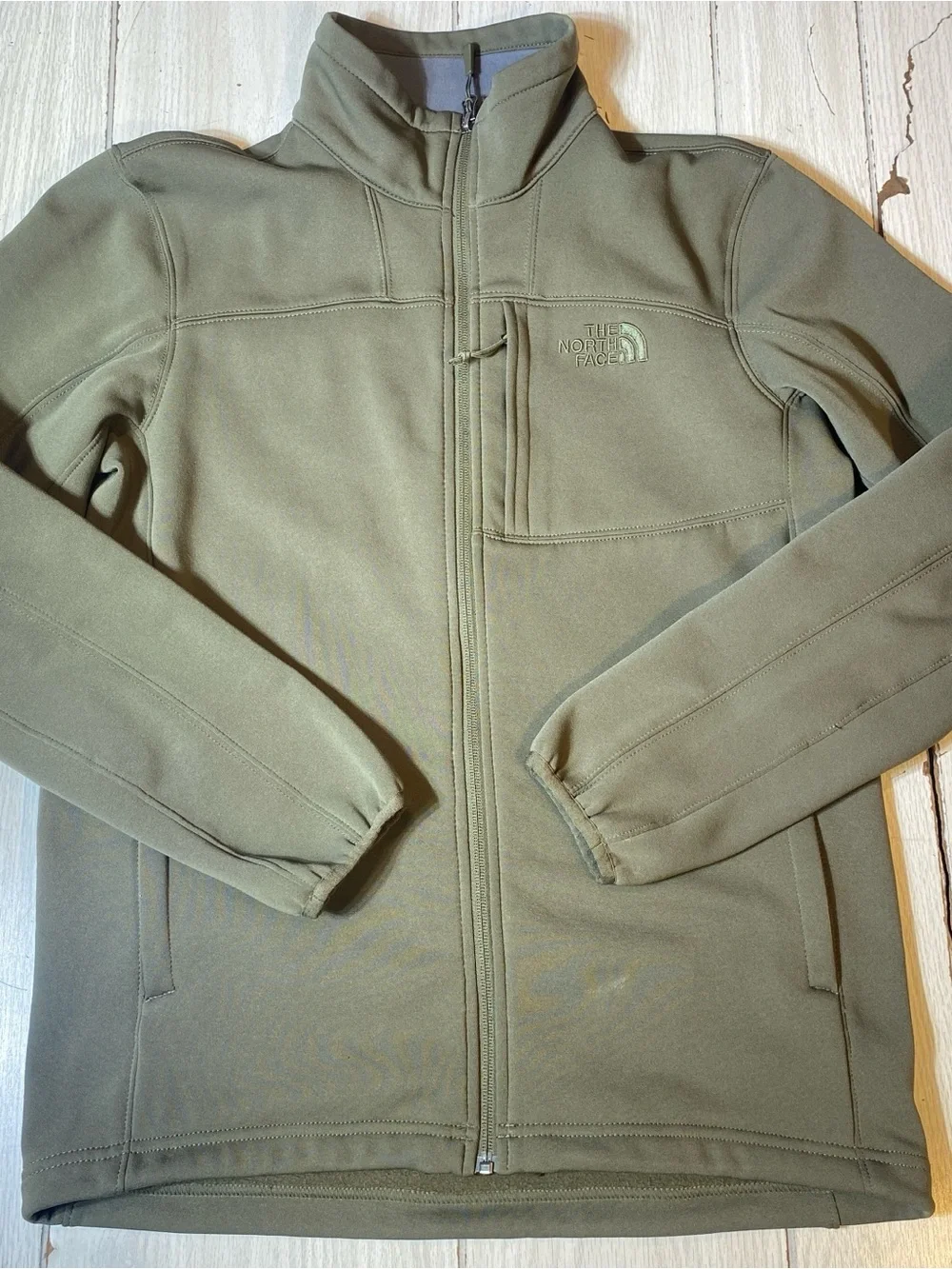 Men's The North Face Apex Bionic Soft Shell Jacket Green Full Zip Size Small S/P